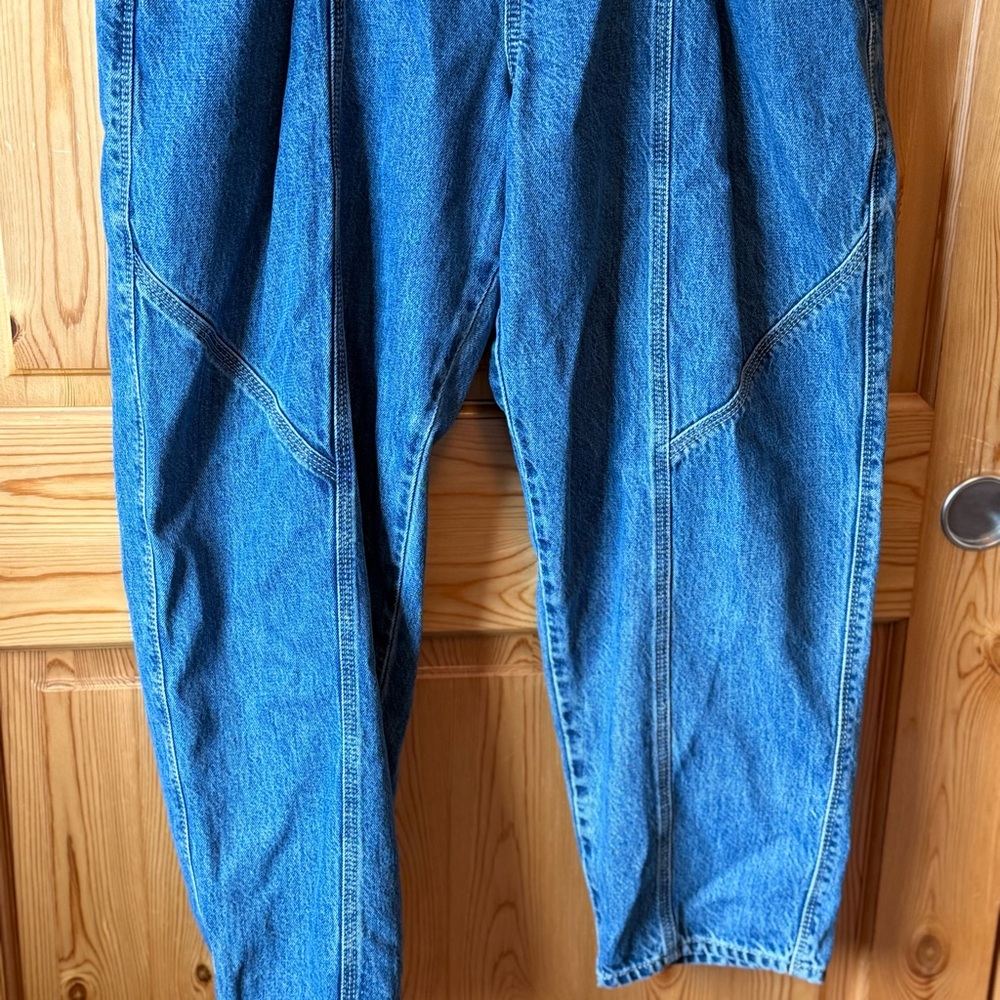 M Jeans Maurices Barrel Leg High Rise Distressed Denim Size 16 Short 35 x 27 - Picture 3 of 15